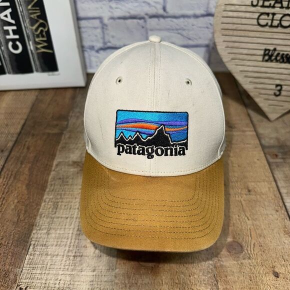 Patagonia Trucker Hat Cap Adult Beige Brown Snapback - Picture 1 of 9
